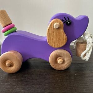 ✨3/$30✨ NEW Purple Wooden Dog Pull Toy